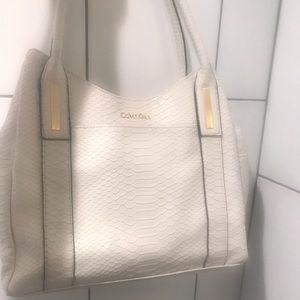 Calvin Klein embossed python handbag